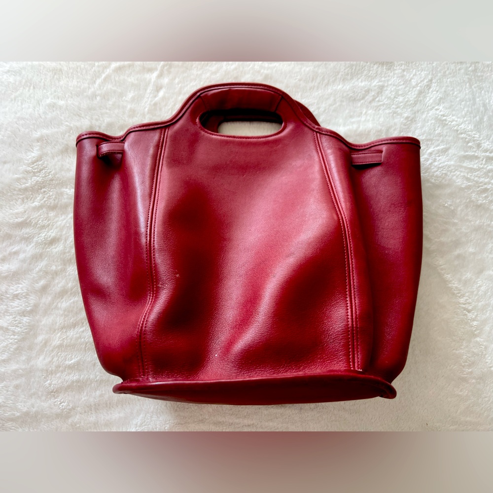Red Coach leather mini backpack